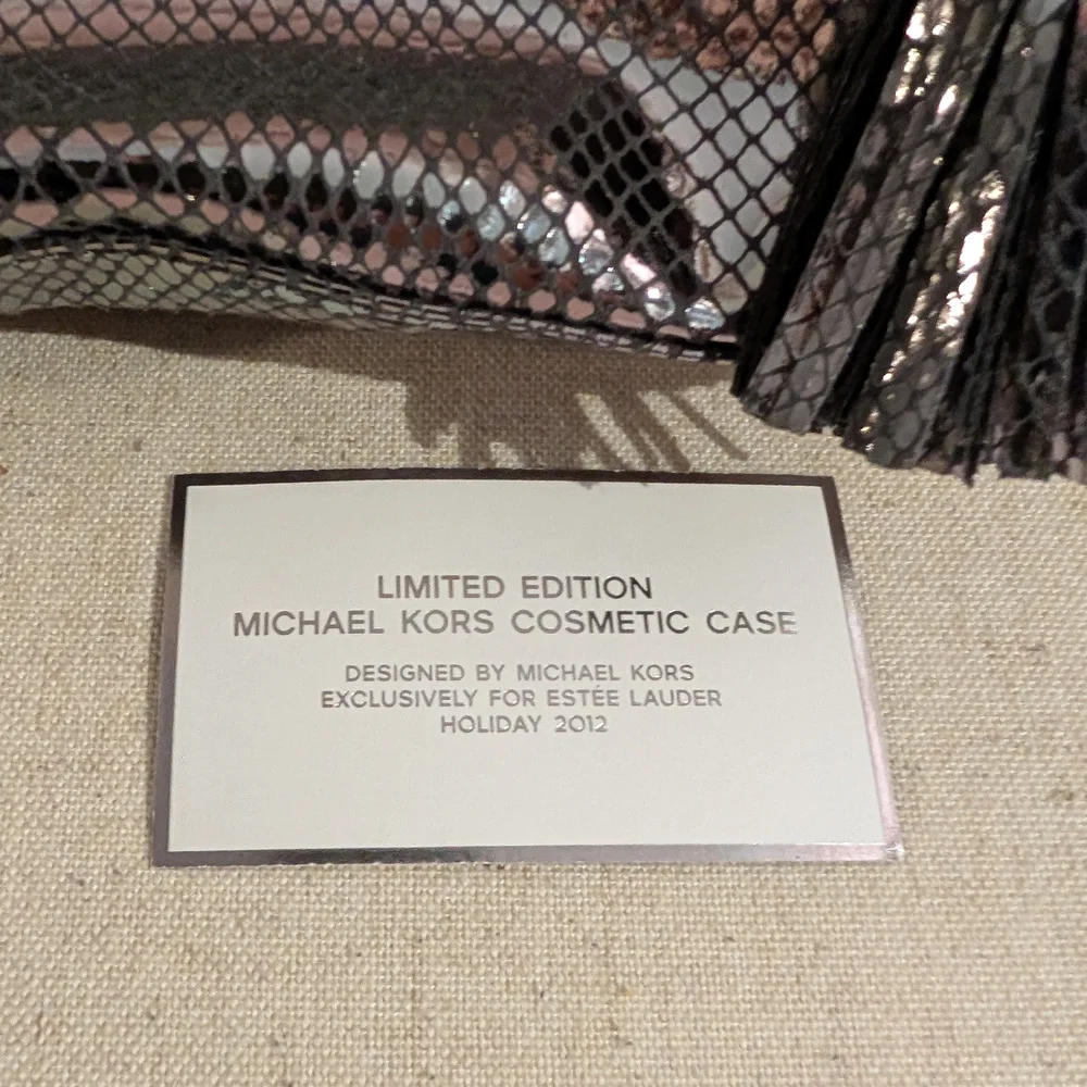 Michael Kors Metallic Cosmetic Case 2012 Limited Edition Collab W Estee Lauder